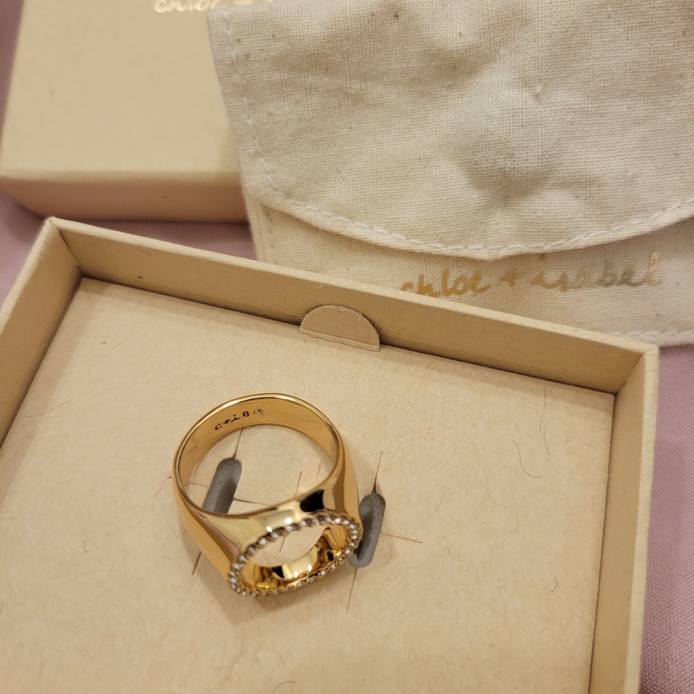 Chloe + Isabel Gold Ring with Crystal Details
